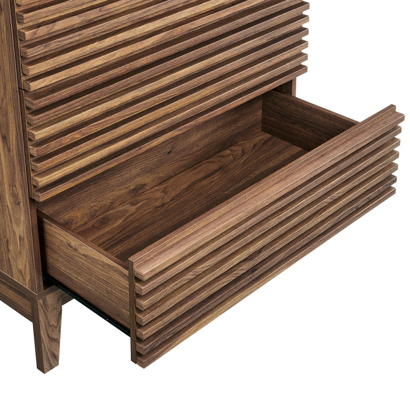 Render Large 3-Drawer Nightstand In Walnut