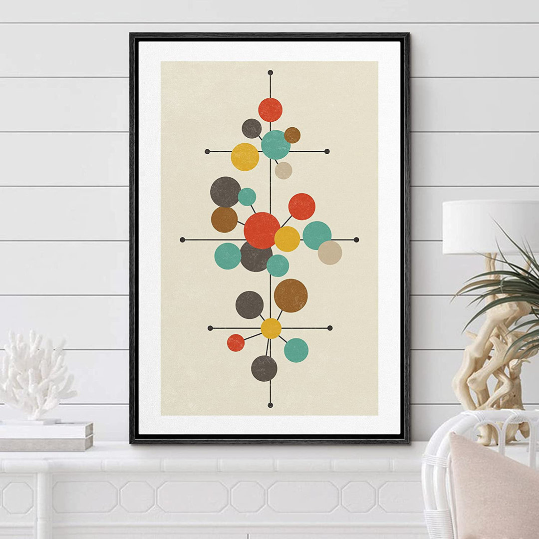 " Geometric Mid-Century Dot Collage Abstract Shapes Illustrations " Painting Print SIGNLEADER 