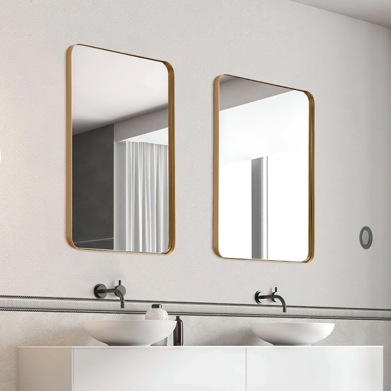 Miroir d'appoint Abdul-Majeed, H 30 po x l 22 po, Doré