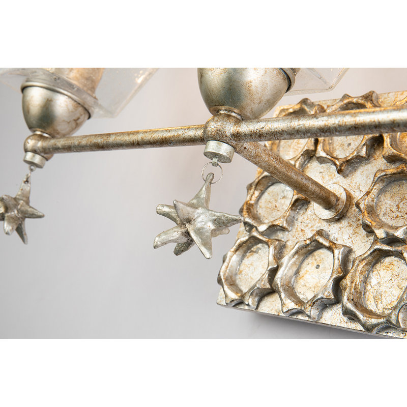 Meuble-lavabo 3 lumières Yulia Star, Argent argent
