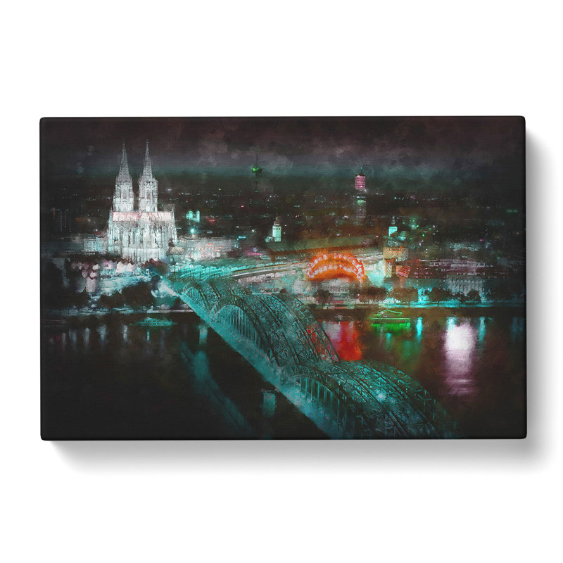 Cologne Skyline Painting - Wrapped Canvas, 35cm H x 50cm W x 3cm D