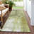 Nocturne Green Washable Indoor-Outdoor Rug - -477408638