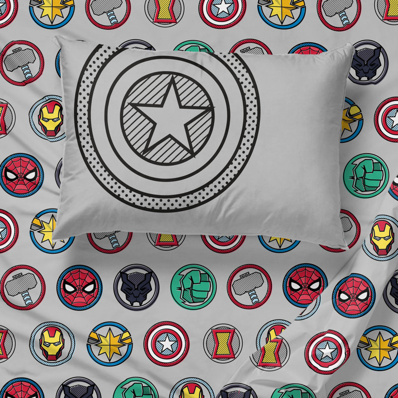 Marvel Avengers Pop Reversible Comforter Set, Full Comforter + 6 Additional Pieces
