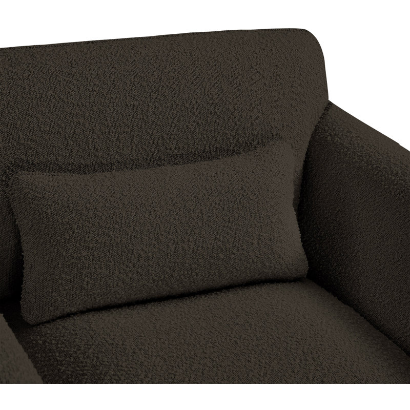 Kiristen 86'' Upholstered Sofa, Brown Boucle Fabric