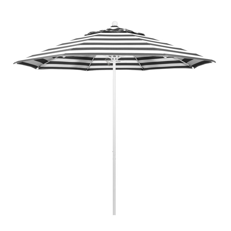 Parasol de marché 9 pi Hibo, Cabana classique à rayures noires Sunbrella®