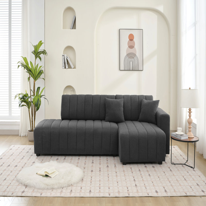 Wool Right Facing Sectional Sofa With Chaise