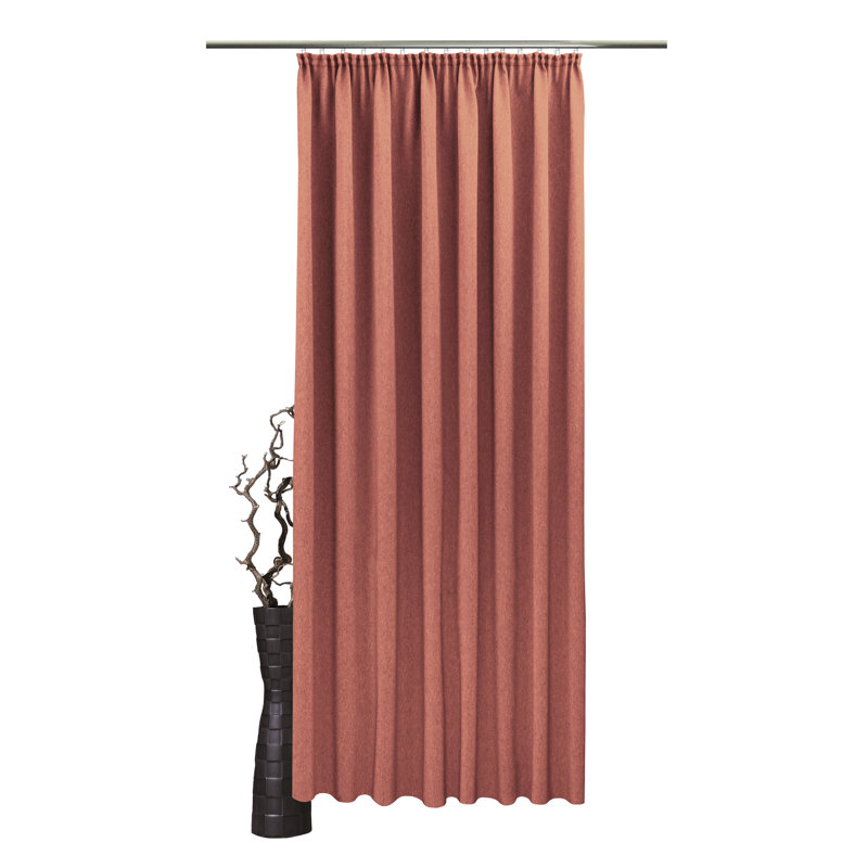 Quade Room Darkening Curtain Pair, 180cm H x 135cm W, Rosewood