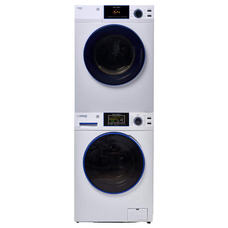 Equator Marine Anti Corrosion Stackable Compact Washer 1.6cf+sensor Dryer 3.1cf 110v