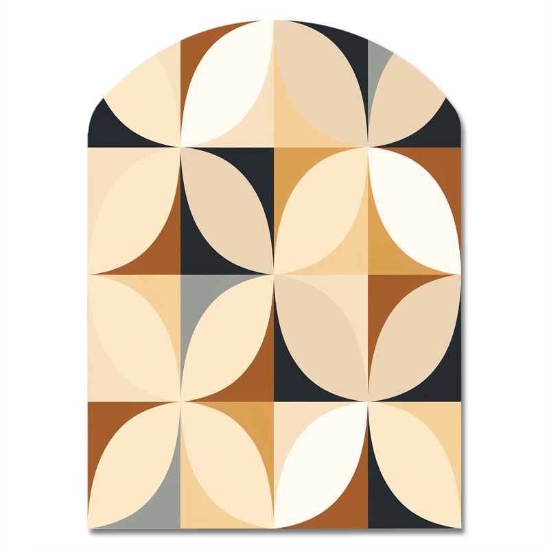 Caughfield - Art géométrique asymétrique en métal, sculpture murale en arche, H 34 po x l 25 po