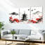Pagode japonaise et fleur de cerisier, reproduction d'art sur toile, ensemble de 3 encres traditionnelles-796964370