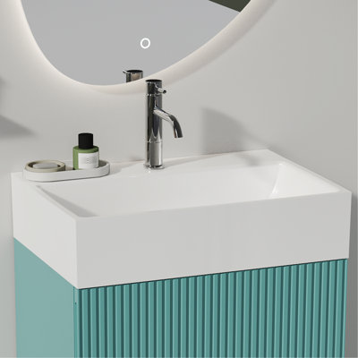 Évier encastré en céramique blanc brillant de 20 po x 14 po, de conception moderne, facile à entretenir, rebords arrondis sécuritaires, teint et thermolaqué avec trop-plein et finition à 1 trou de robinet, égratignure, décor contemporain