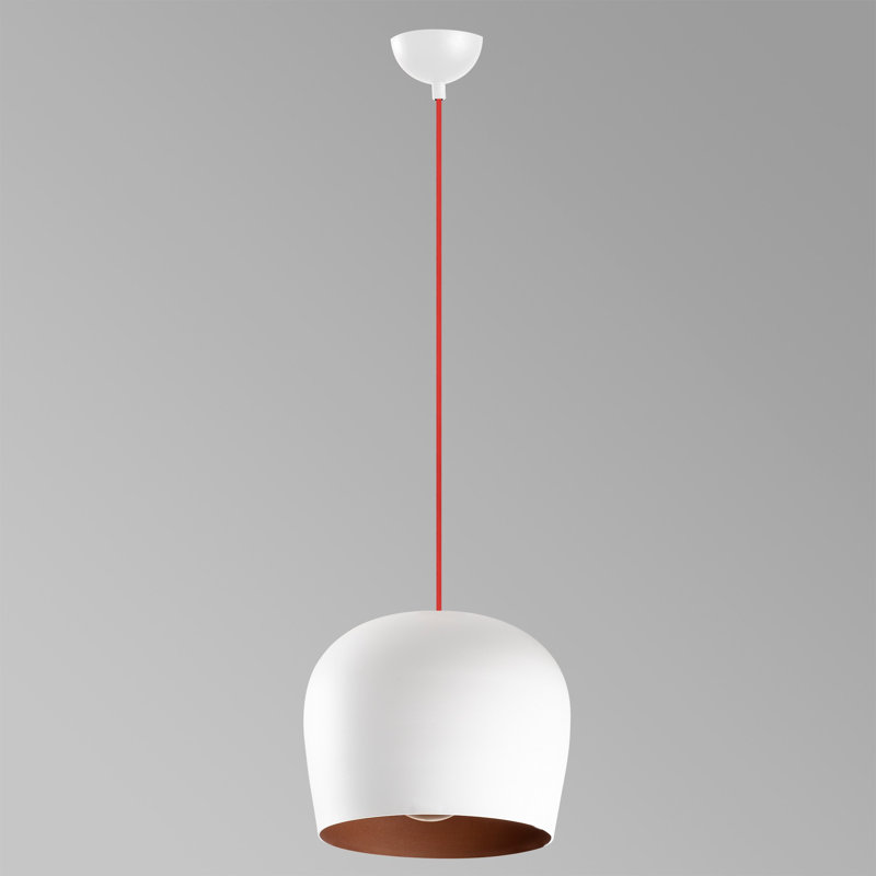 Luminaire suspendu géométrique à 1 lumière Excalibur, Blanc / Rouge, Blanc