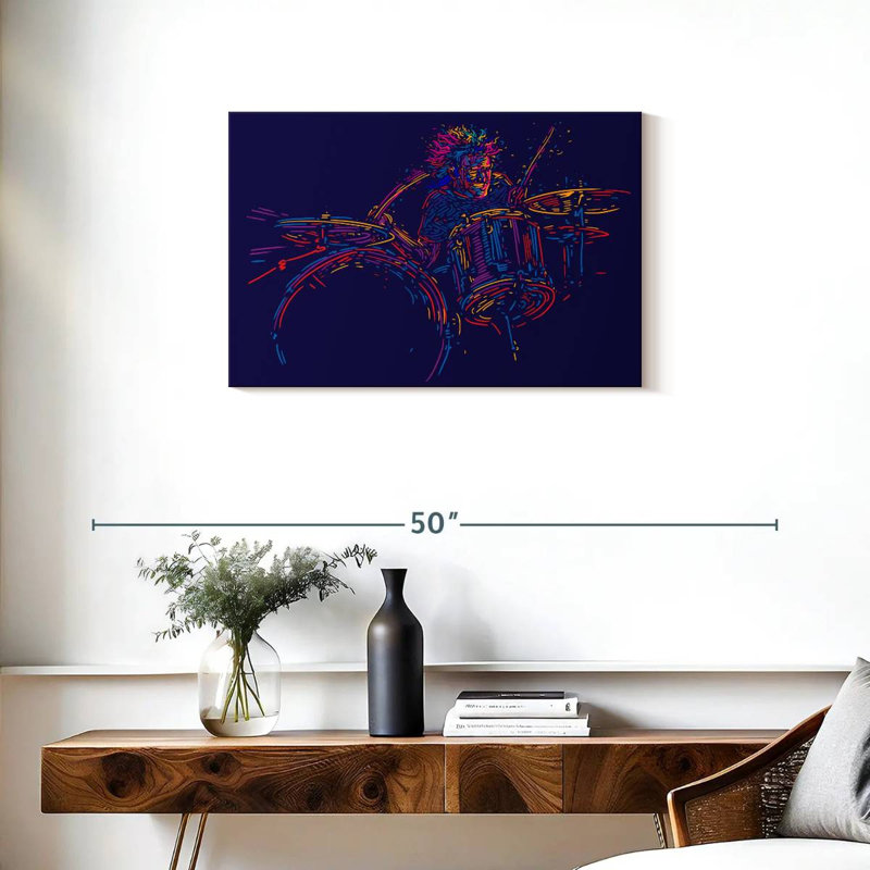 Abarca Abstract Drummer, 20" H x 30" W