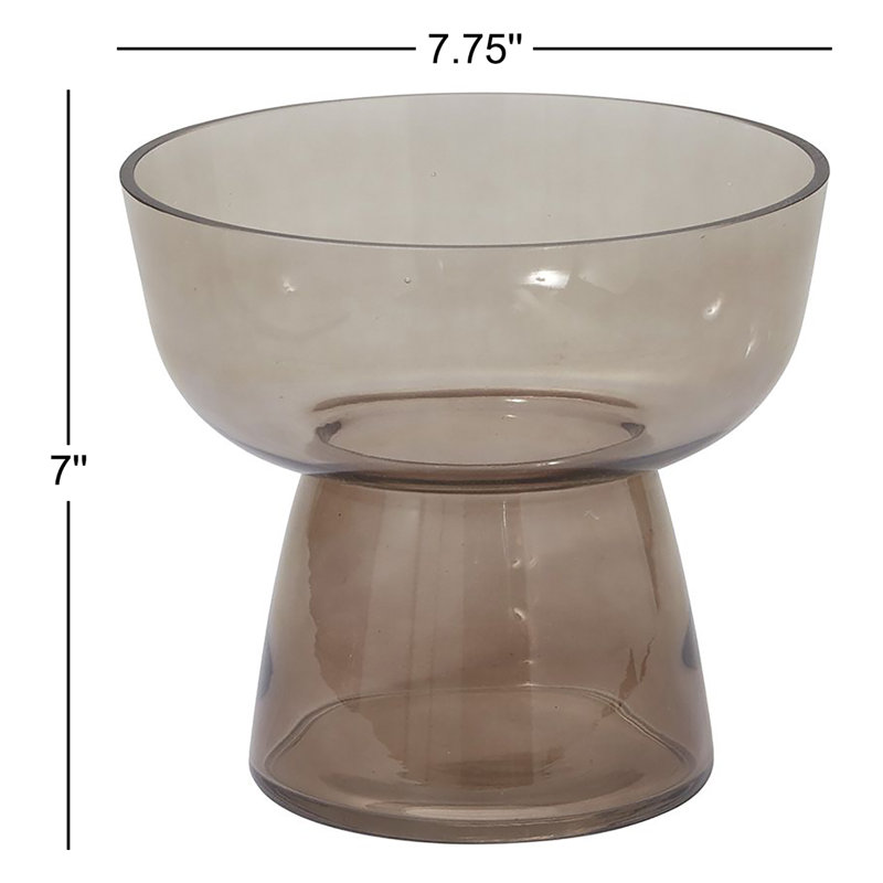 Aylor Handmade Glass Table Vase, 7" H x 7.75" W x 7.75" D