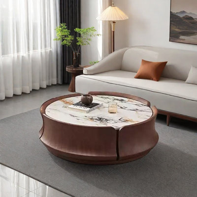 Table basse moderne simple en faux marbre