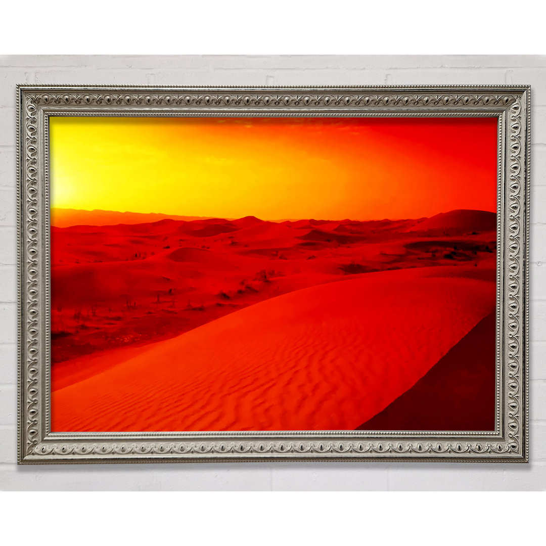 Atemberaubende Orange Sun Blaze Ocean - Single Picture Frame Kunstdrucke