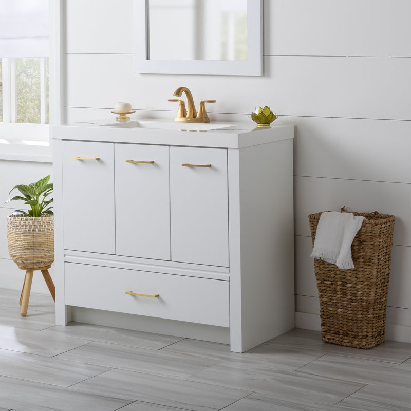 Ensemble de meuble-lavabo simple 37 po, Blanc
