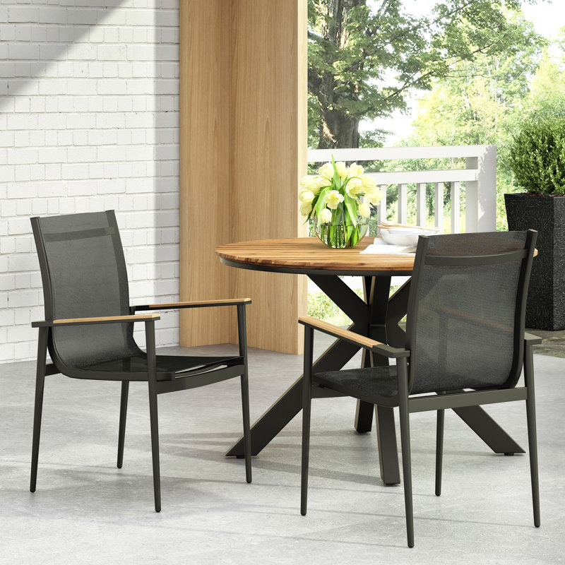 Chaise de salle à manger moderne en aluminium pour l'extérieur