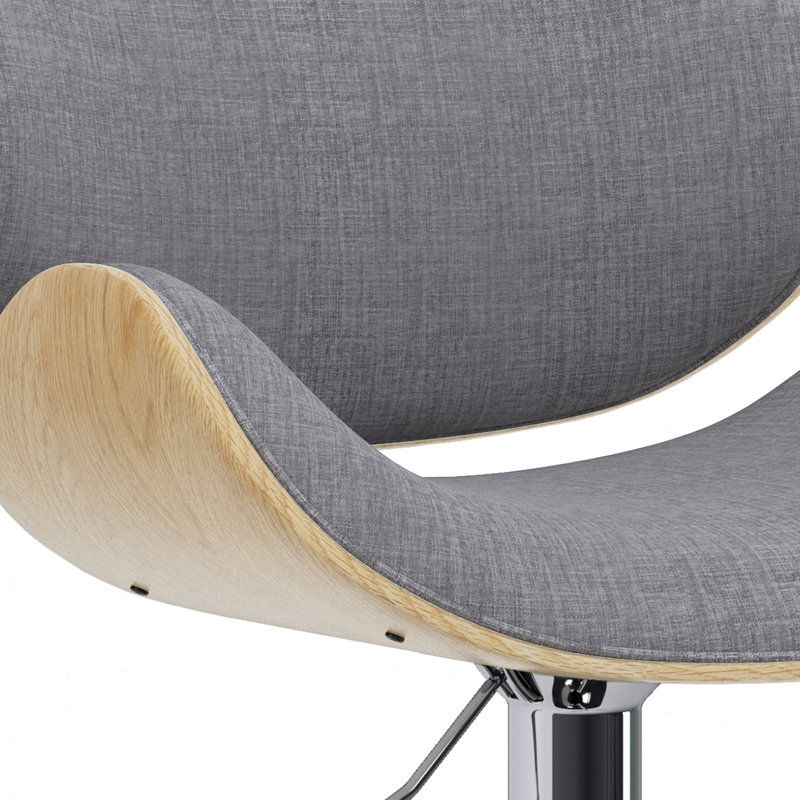 Marana - Tabouret de bar pivotant en bois cintré - Gris clair, Gris