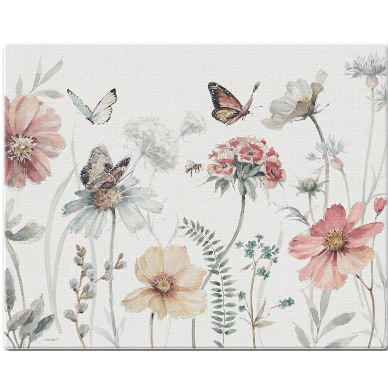Rectangular Tempered Glass Cutting Board with Artistic Design