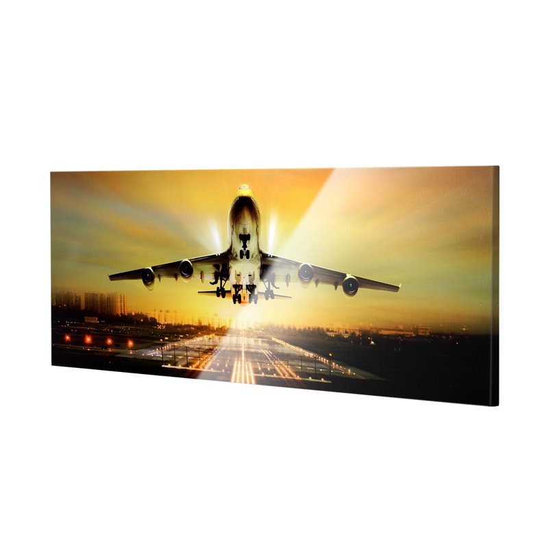 Panneau de reproduction d'art mural en toile laquée brillante Latitude Run® - 48 po x 18 po
