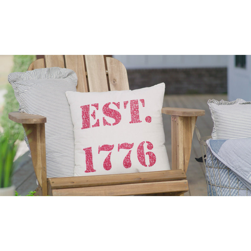 Hatteras 18" Square Patriotic Cotton Blend Throw Pillow