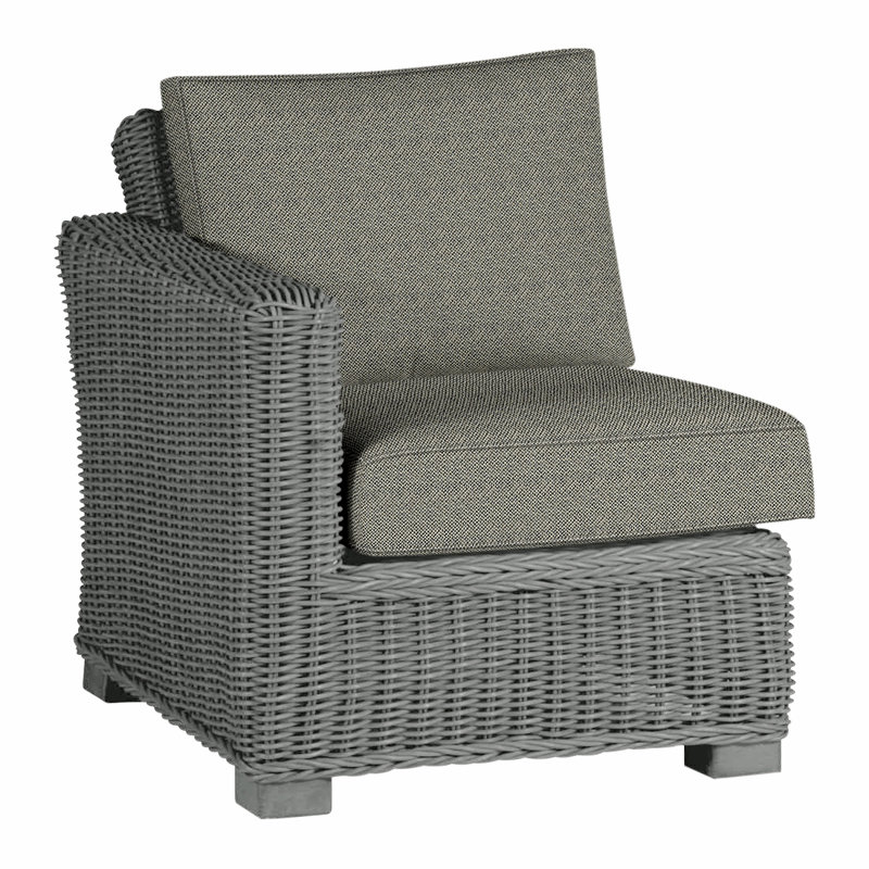 Rustic Woven Sectional Left, Intermix Bark, Slate Gray, Welt