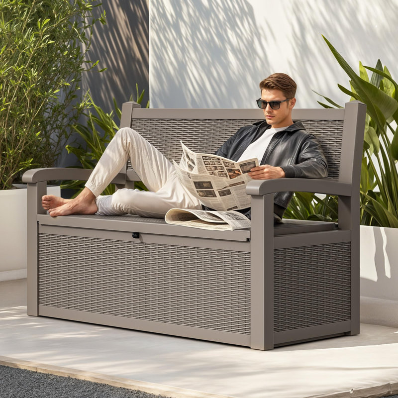 Lark Manor 129.7cm W 710L Resin Lockable Deck Box, Grey