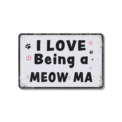 Cat Mom 7 Inch x 10 Inch Novelty Aluminum Sign