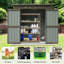 Remise de rangement pour pelouse 6 pi x 4 pi - Métal, double porte verrouillable, imperméable, toit incliné, ventilation pour jardin