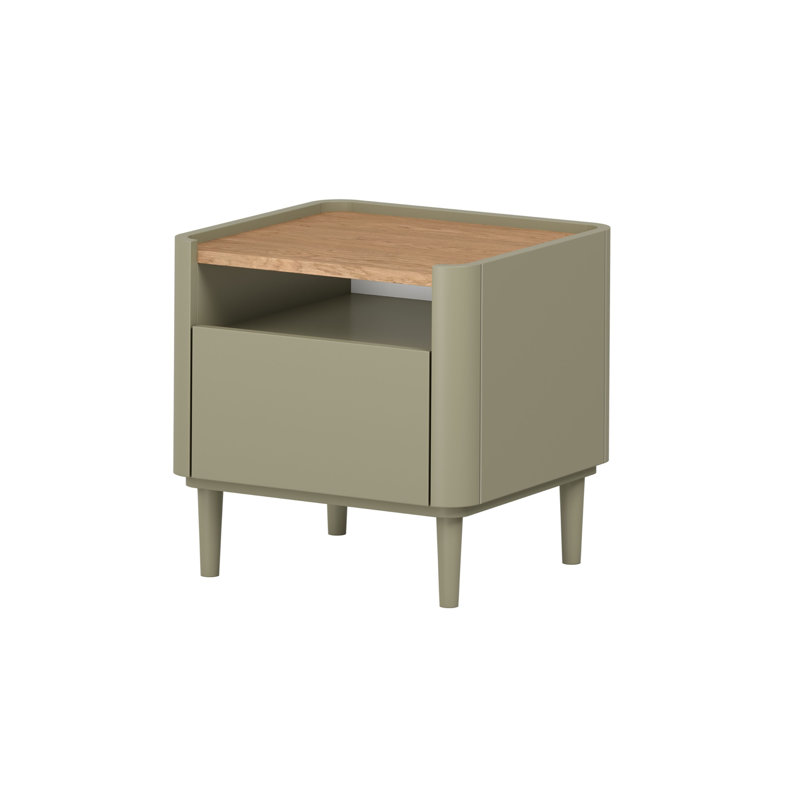 Blackett 50cm W Manufactured Wood Bedside Table, Green