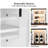 60" Wide Sideboard Buffet With Outlet & Led , Farmhouse 4 Doors Credenza Storage Cabinets With Adjustable Shelves