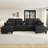 U-shaped Sectional Sofa (Black)-313851773