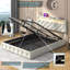 Lit plateforme tapissier avec rangement à DEL Keshandra-663330060-663330058