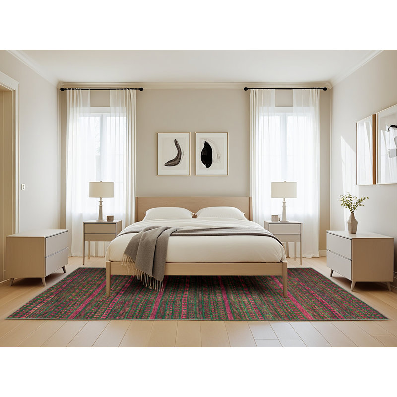 Striped Indoor Rug, Rectangle 5' x 8'