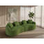 Canapé de 110 pouces courbé pour le salon, fauteuil inclinable surdimensionné, canapé vert désossé, canapé modulaire en forme de nuage, canapé modulaire courbé en chenille 4 places avec 4 coussins décoratifs