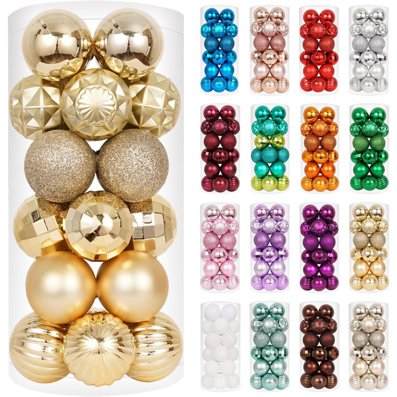 Ornement en forme de boule de couleur unie The Holiday Aisle®, Or