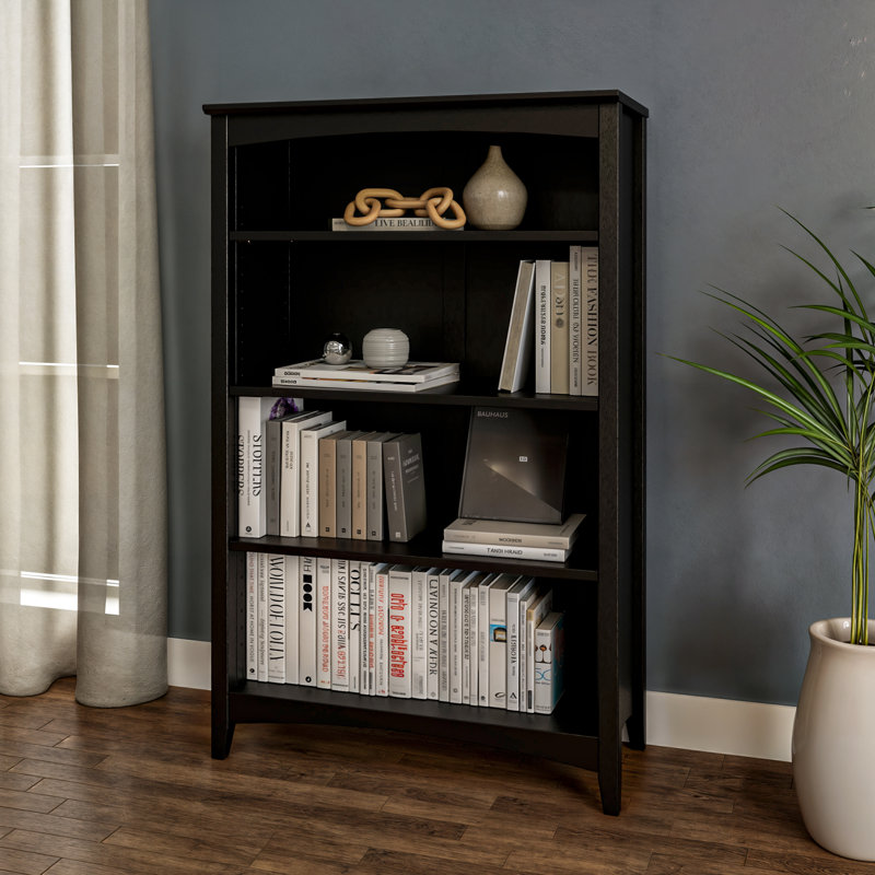 Colton Bookcase, (4 Shelves) 48" H x 30" W x 13"D, Black