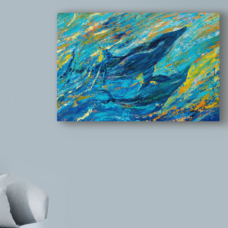 Reproduction d’art sur toile tendue, "off the récif spinner, H 12 po x l 19 po x P 2 po