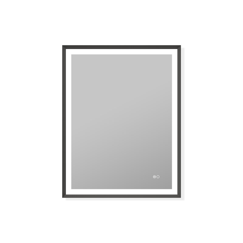 Miroir de salle de bain Edlun, Noir mat, 36 po x 28 po