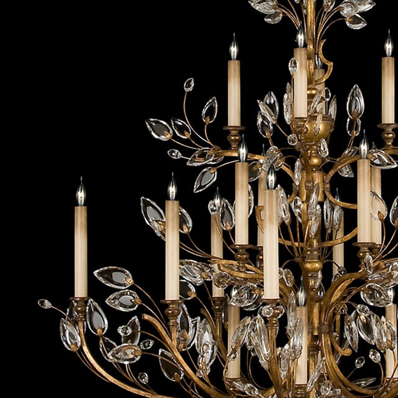 Crystal Laurel 20 - Light Crystal Chandelier, Gold