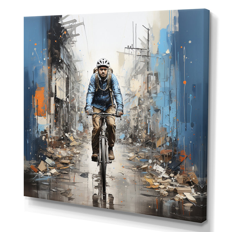 Vélo rue symphonie papercut, Toile tendue, 30" H x 30" W