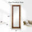 68 po x 25 po avec miroir blanc pleine longueur et cadre en bois massif brun pour le salon et la chambre à coucher