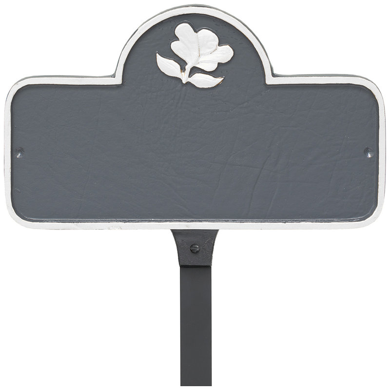 Enseigne d’adresse pour pelouse sur 1 ligne, Gris / Blanc, Oui
