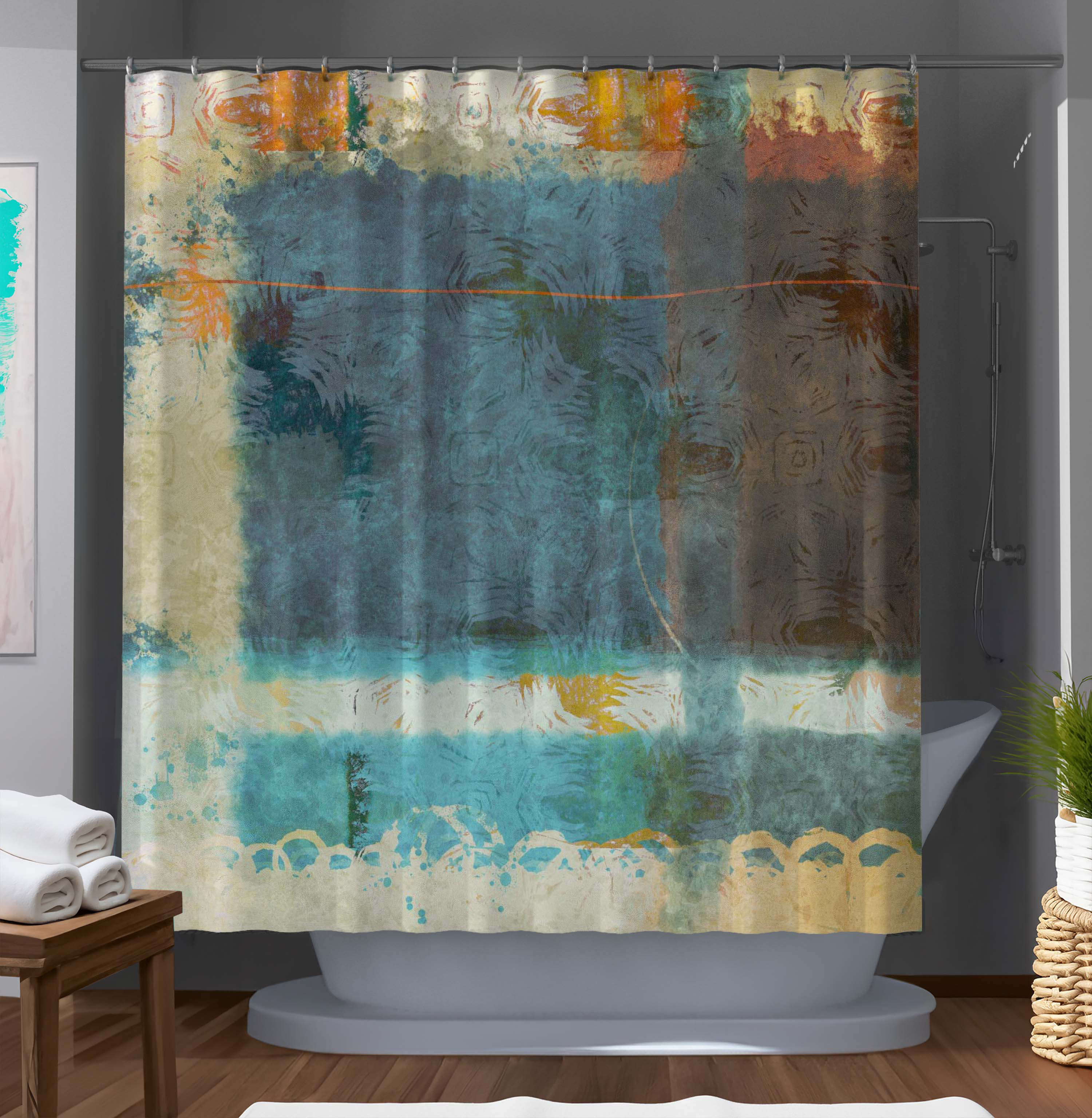 East Urban Home Harjovan Abstract Shower Curtain | Wayfair