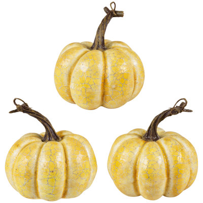 Antiqued Crackle Finish Fall Harvest Pumpkins 4"