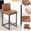 Ensemble de 2 tabourets de bar, tabourets de bar à hauteur de comptoir moderne avec dossier et repose-pieds, tabourets de bar rembourrés en similicuir pour îlot de cuisine, brun-58740053