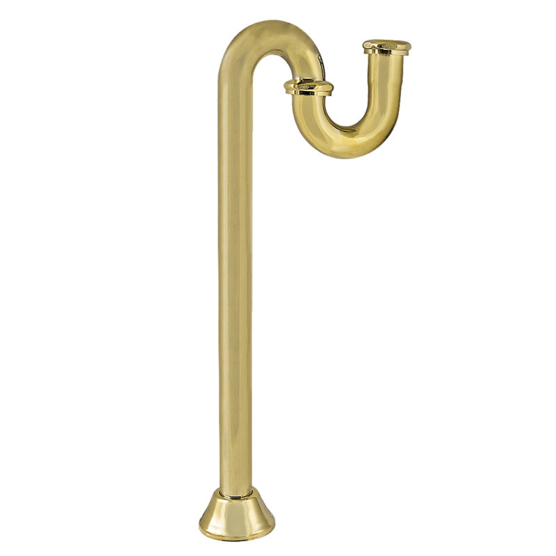 Kingston Brass Vintage 1-1/4 Inch Brass S-Trap, 18 Gauge, Polished Brass
