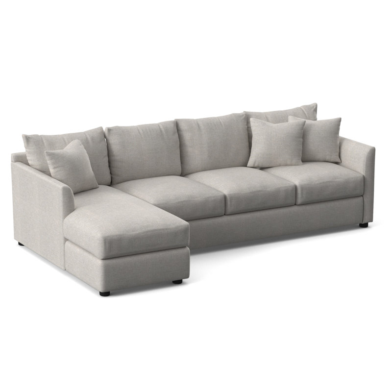 Cecelia Upholstered Sectional, Left Hand Facing, Drusky Ivory Sustain® Basketweave
