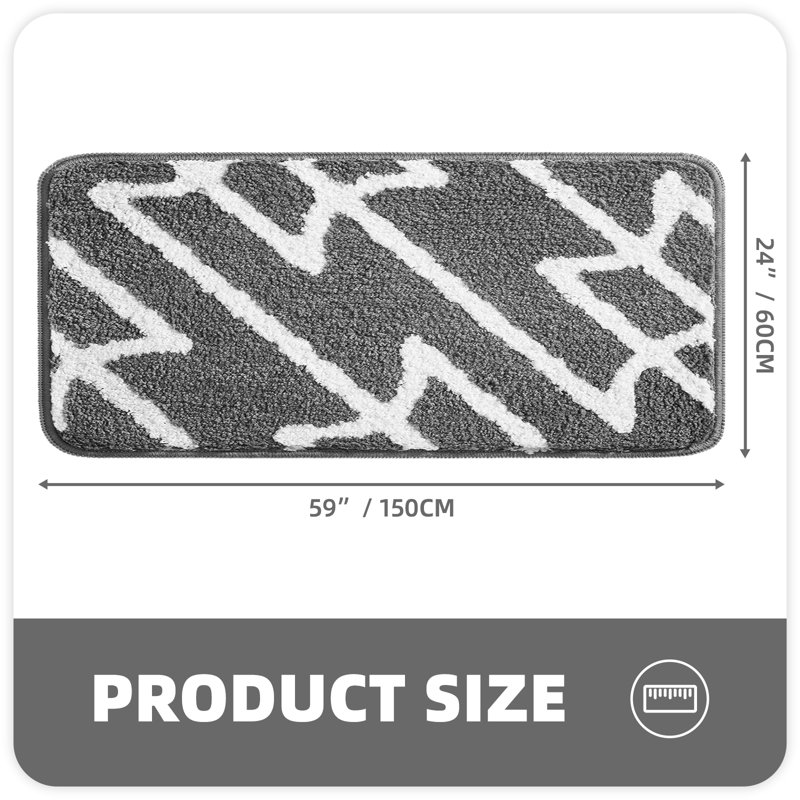 Tapis pour salle de bain Dorwin, L 24 po, Gris foncé